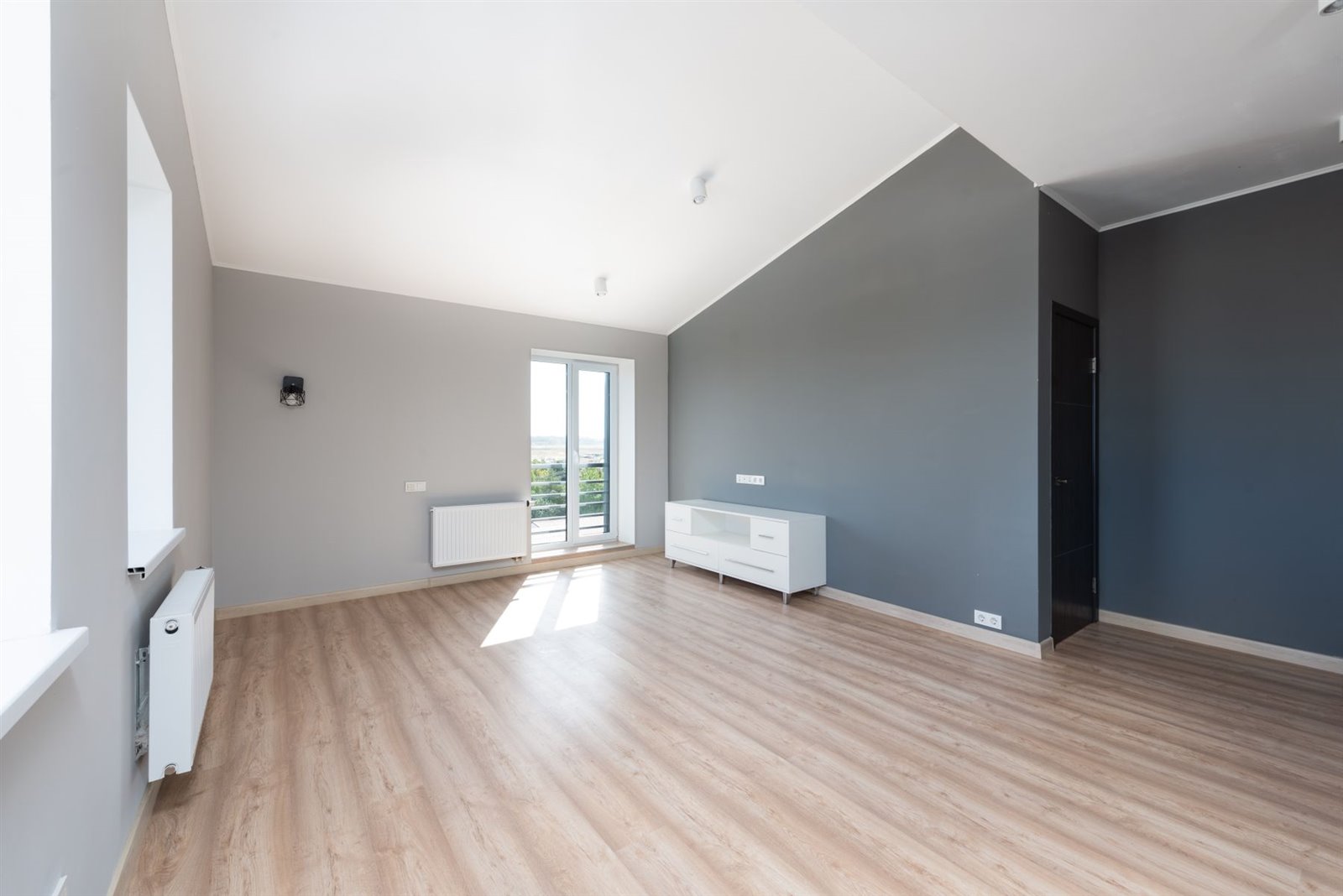 Bright clean Budapest apartment room prepared for move-in or rental